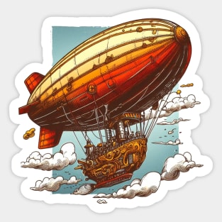 Steampunk Fantasy Airship Sticker